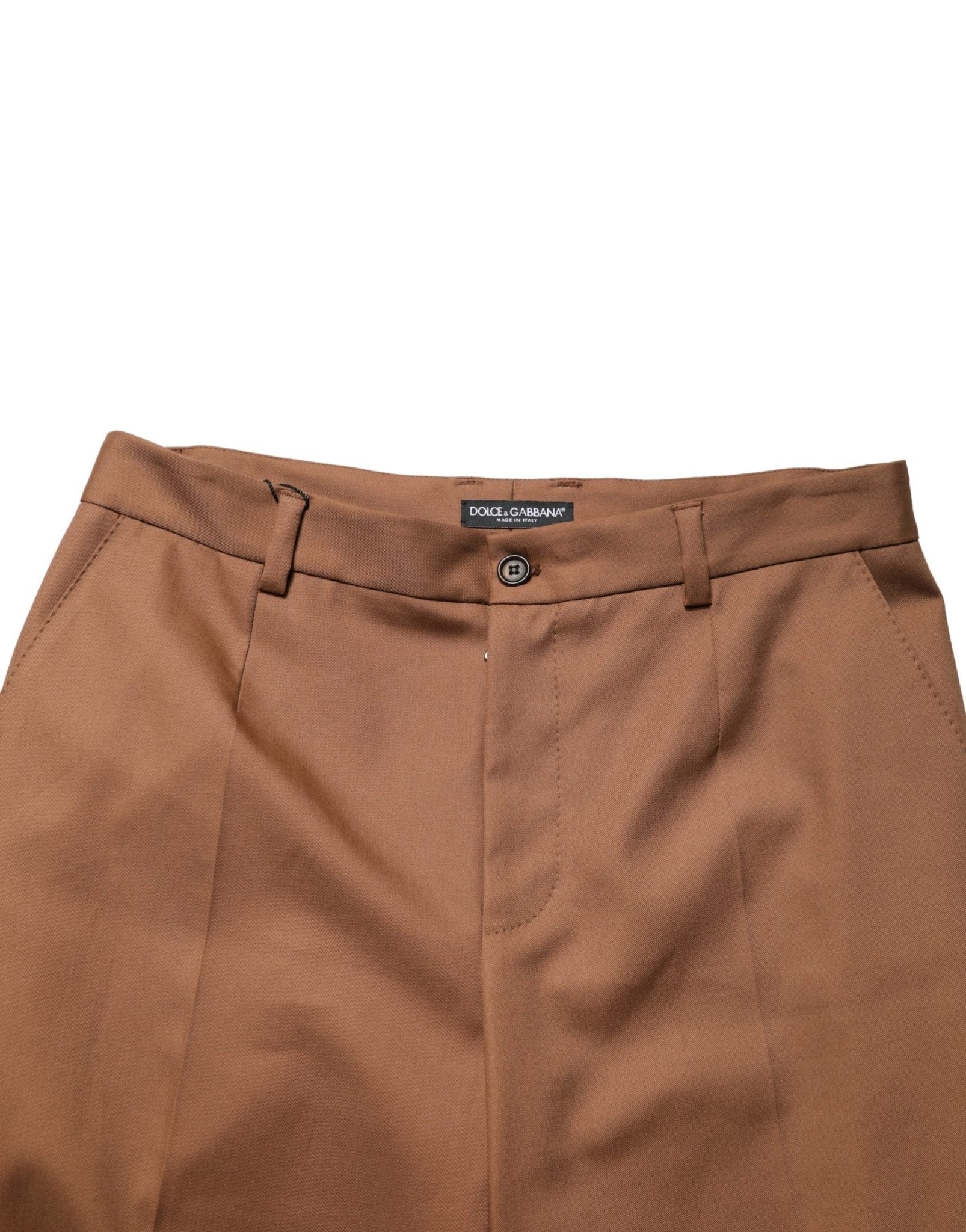 Dolce & Gabbana Brown Cotton Straight Men Dress Trouser Pants - RIMODA