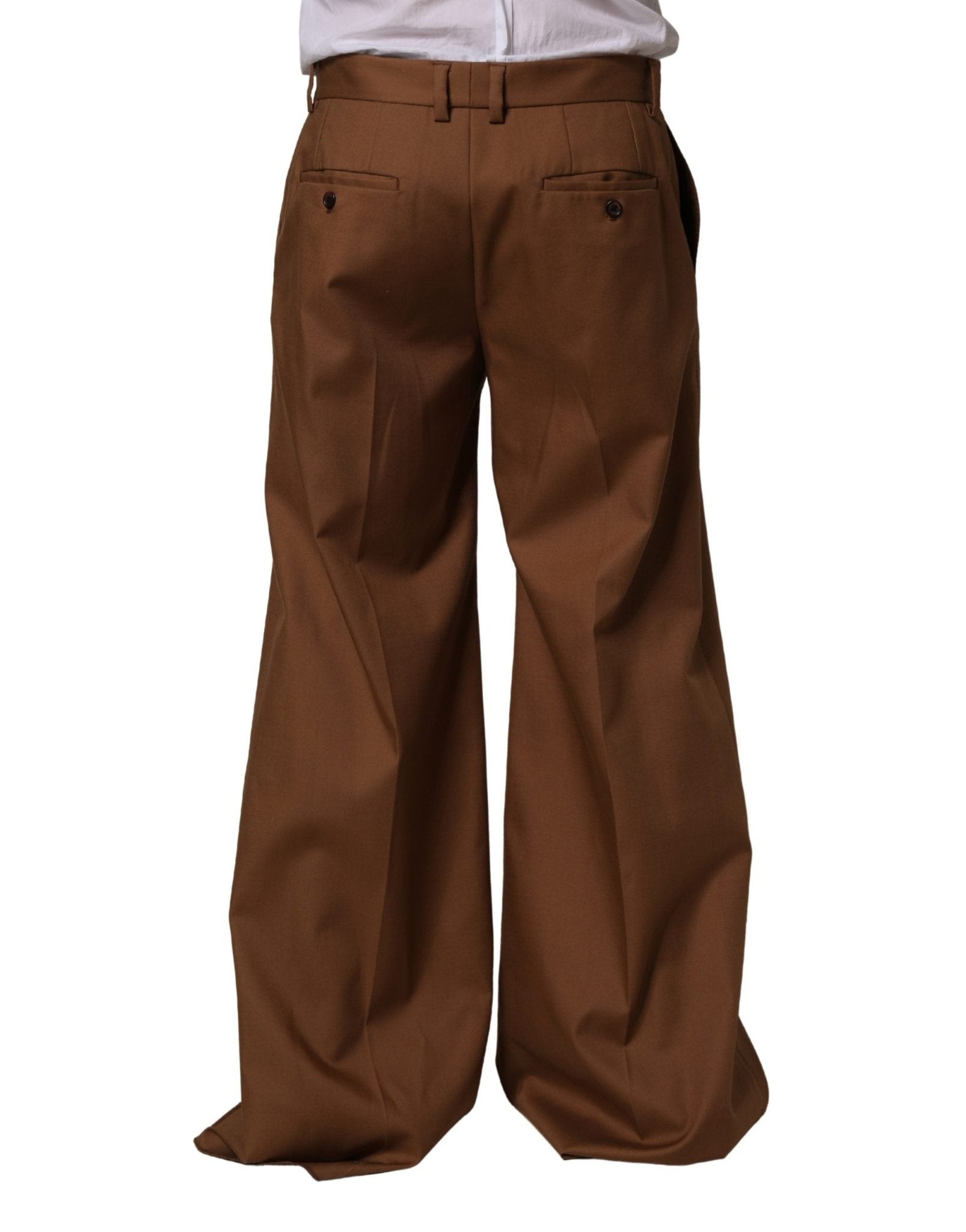Dolce & Gabbana Brown Cotton Straight Men Dress Trouser Pants - RIMODA