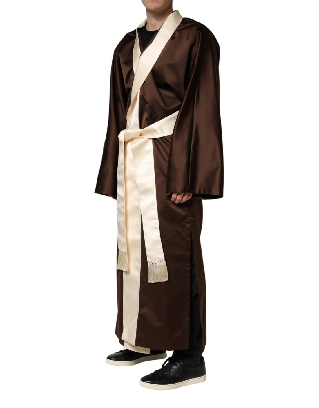 Dolce & Gabbana Brown Cream Lounge Belted Bathrobe Jacket - RIMODA