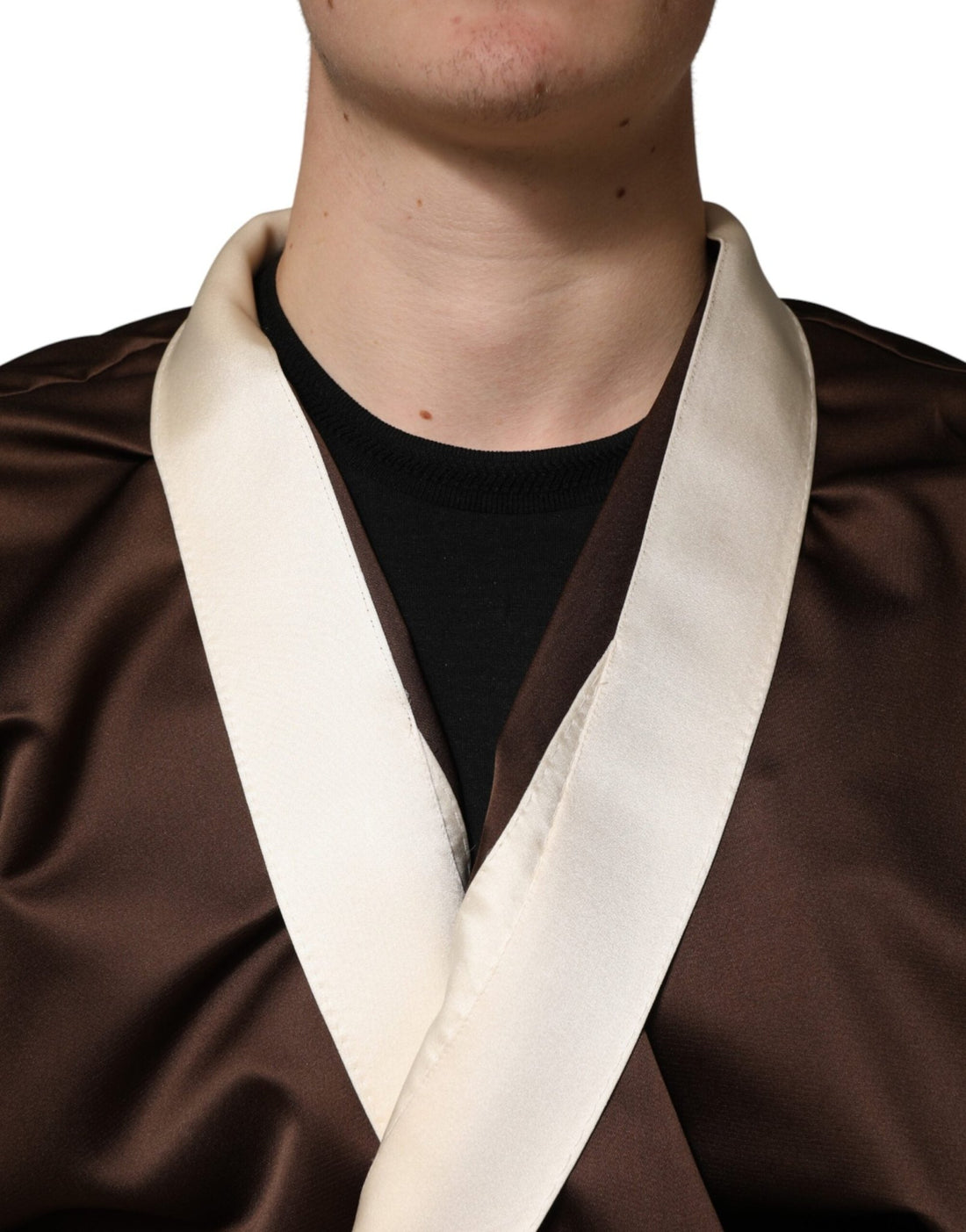 Dolce & Gabbana Brown Cream Lounge Belted Bathrobe Jacket - RIMODA
