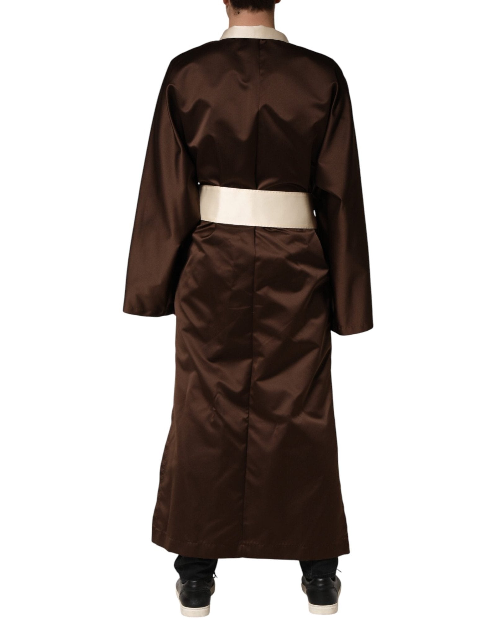 Dolce & Gabbana Brown Cream Lounge Belted Bathrobe Jacket - RIMODA
