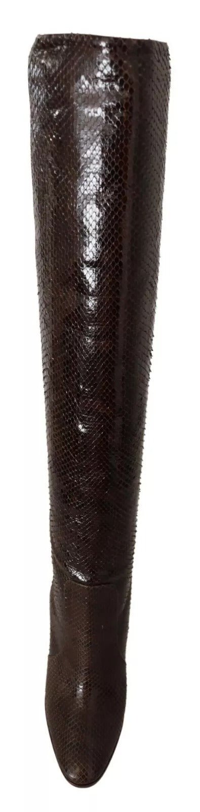 Dolce & Gabbana Brown Exotic Leather Heels High Boots Shoes - RIMODA