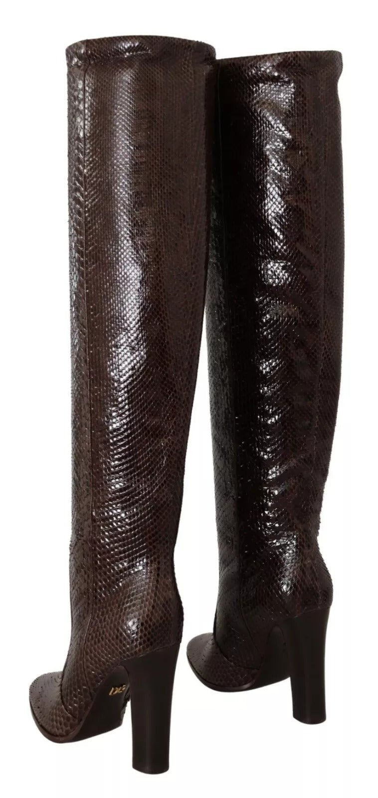 Dolce & Gabbana Brown Exotic Leather Heels High Boots Shoes - RIMODA
