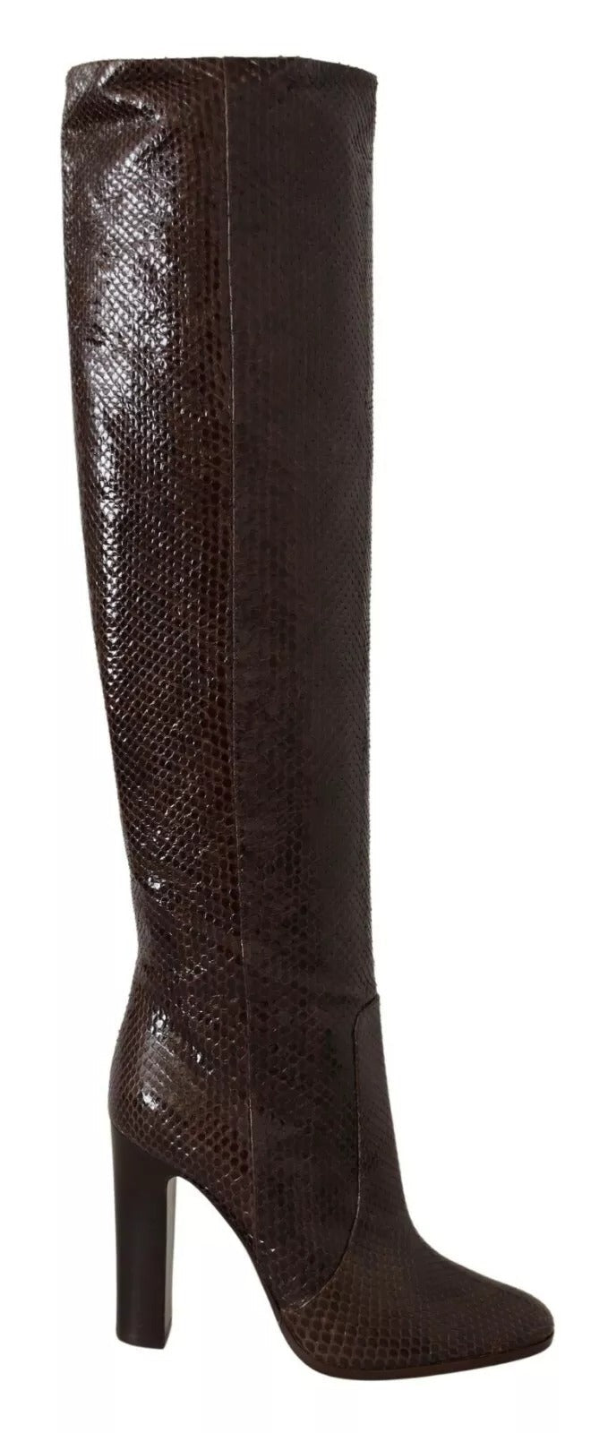 Dolce & Gabbana Brown Exotic Leather Heels High Boots Shoes - RIMODA