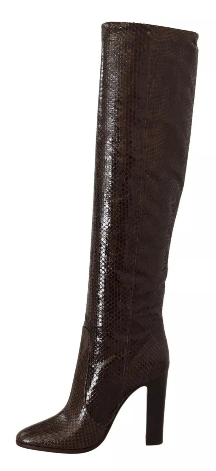 Dolce & Gabbana Brown Exotic Leather Heels High Boots Shoes - RIMODA