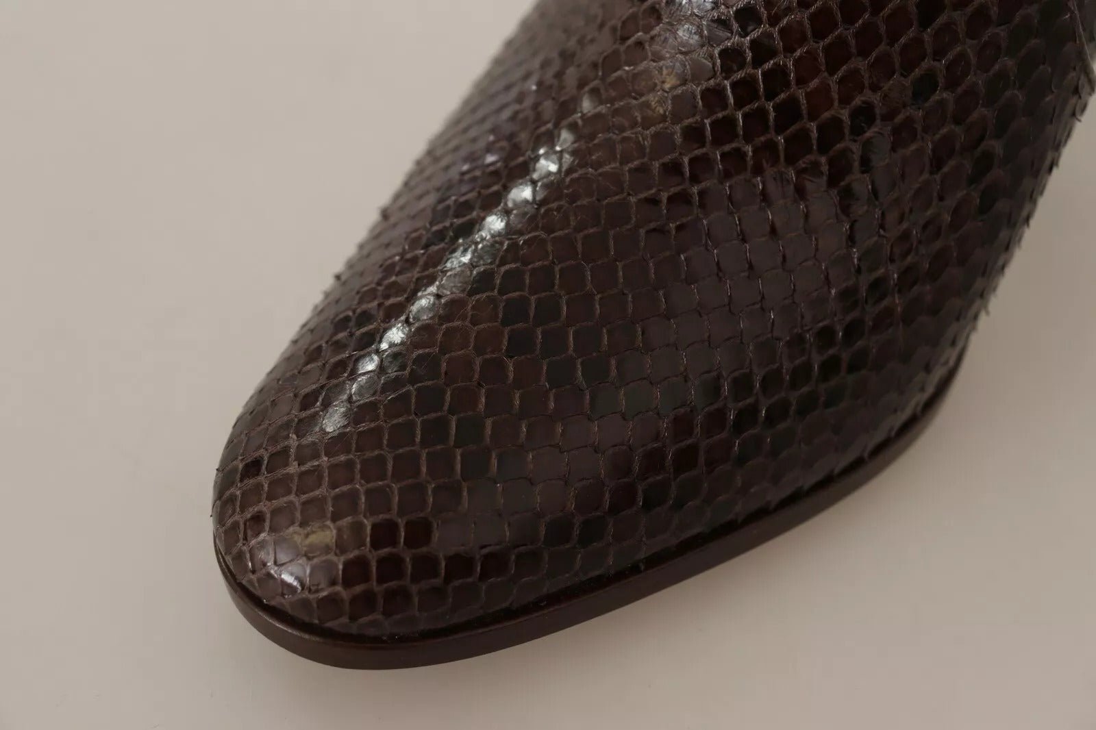 Dolce & Gabbana Brown Exotic Leather Heels High Boots Shoes - RIMODA
