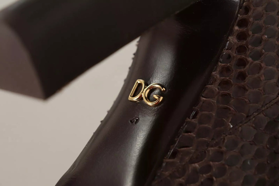 Dolce & Gabbana Brown Exotic Leather Heels High Boots Shoes - RIMODA