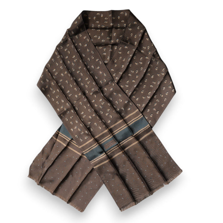 Dolce & Gabbana Brown Fantasy Silk Neck Wrap Shawl Scarf - RIMODA