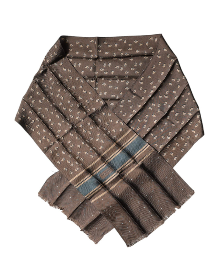 Dolce & Gabbana Brown Fantasy Silk Neck Wrap Shawl Scarf - RIMODA