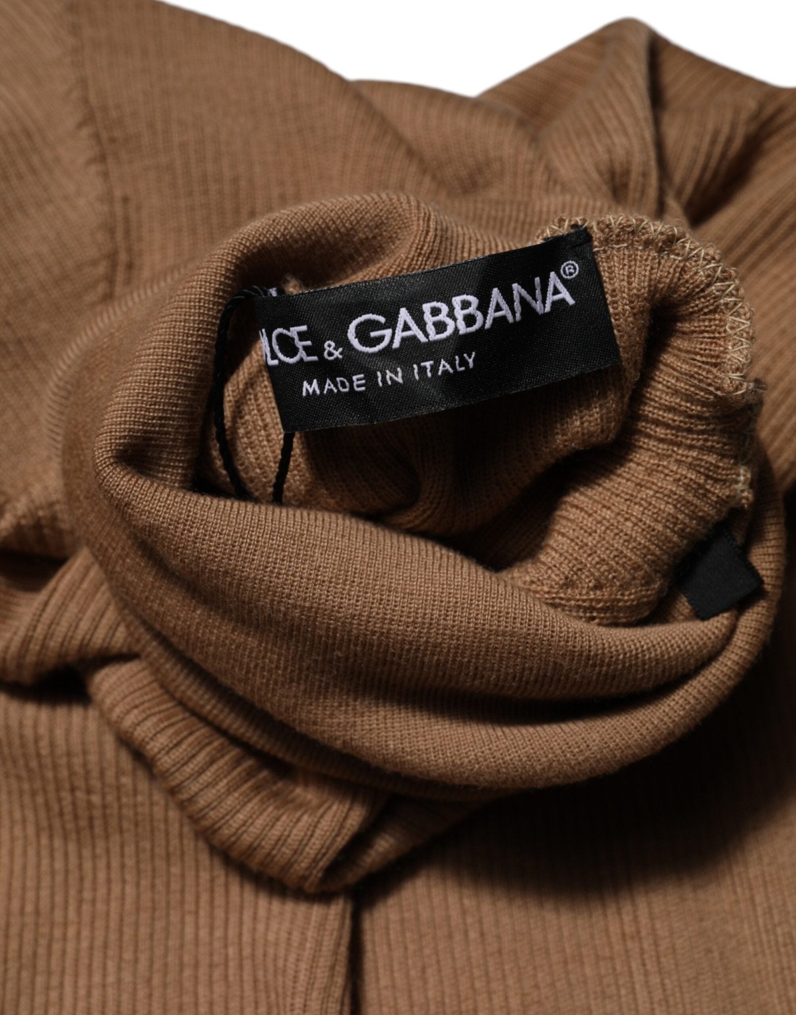Dolce & Gabbana Brown Knit Long Sleeves Turtleneck Sweater - RIMODA