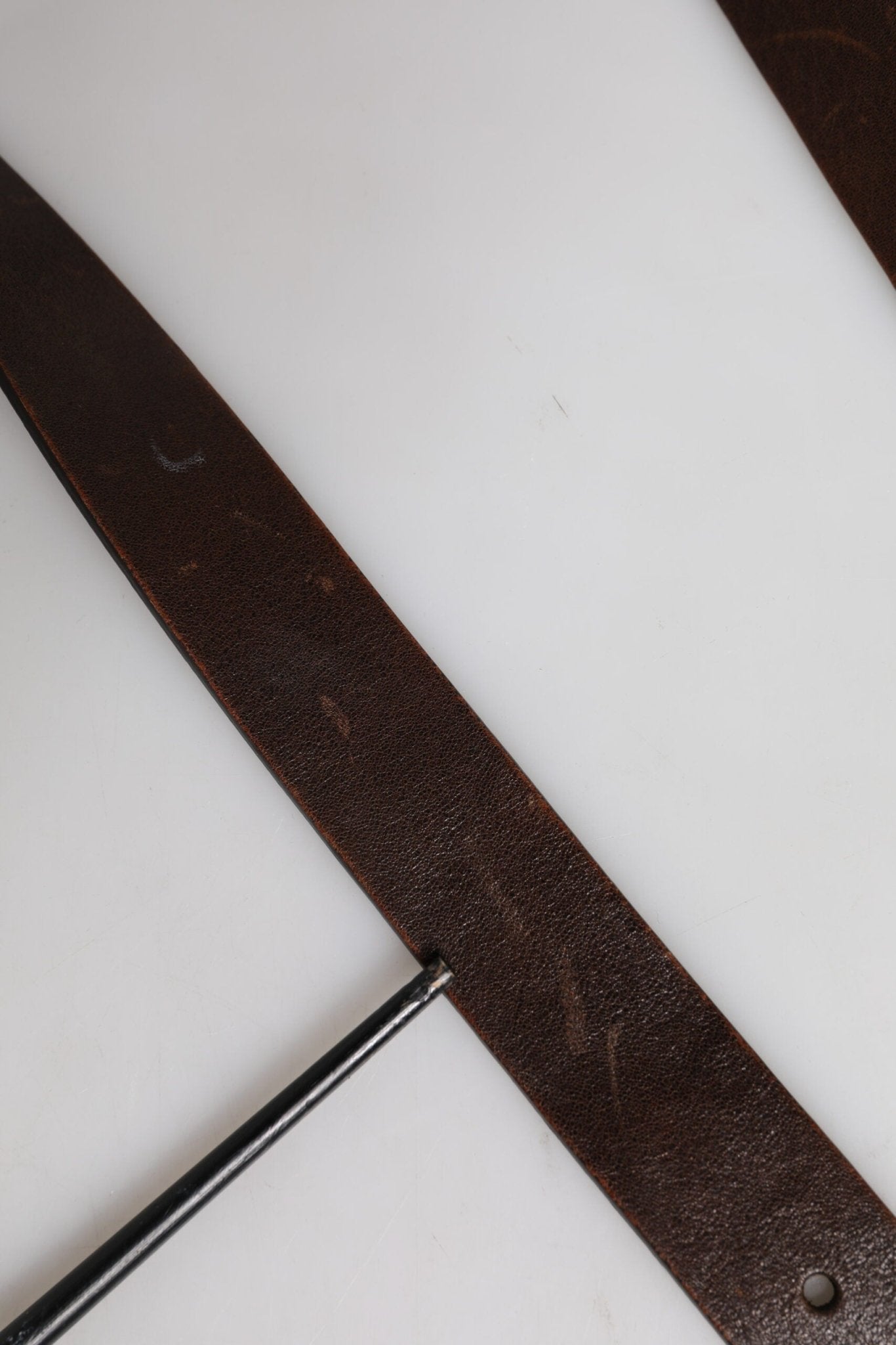 Dolce & Gabbana Brown Leather Classic Metal Logo Buckle Belt - RIMODA