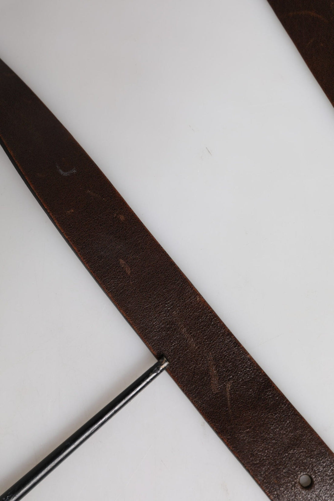 Dolce & Gabbana Brown Leather Classic Metal Logo Buckle Belt - RIMODA