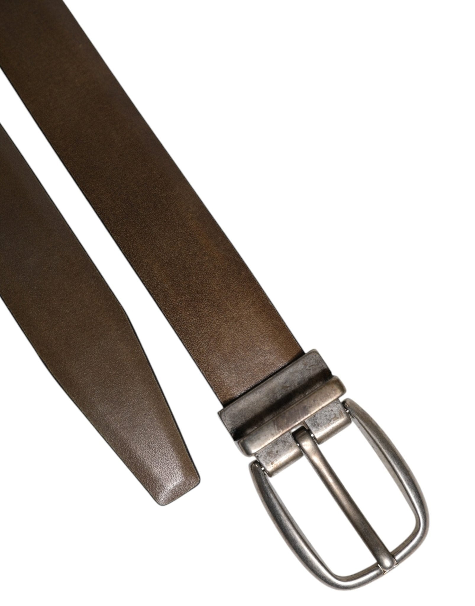 Dolce & Gabbana Brown Leather Classic Metal Logo Buckle Belt - RIMODA