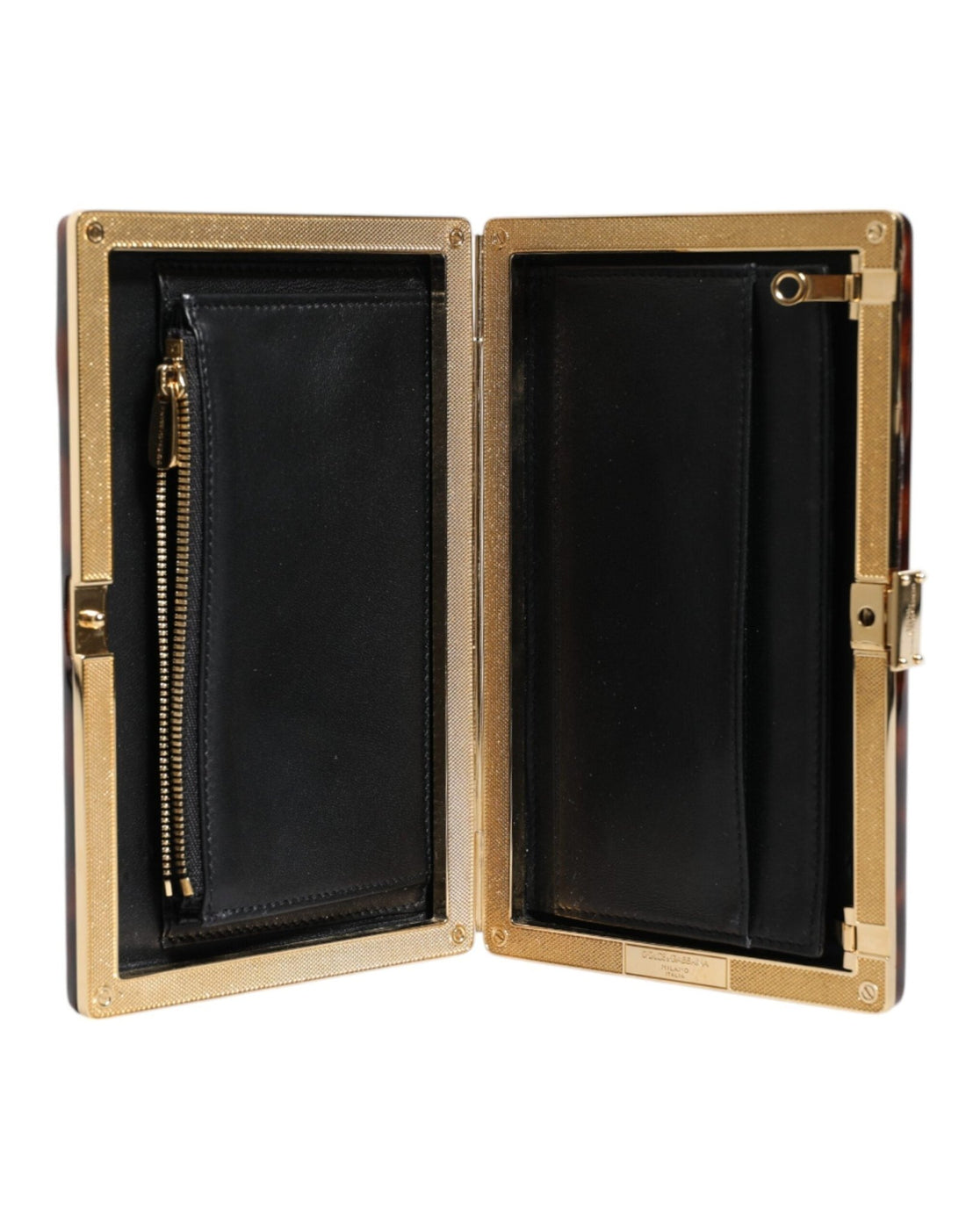 Dolce & Gabbana Brown Leather Clutch Evening Crossbody Bag - RIMODA
