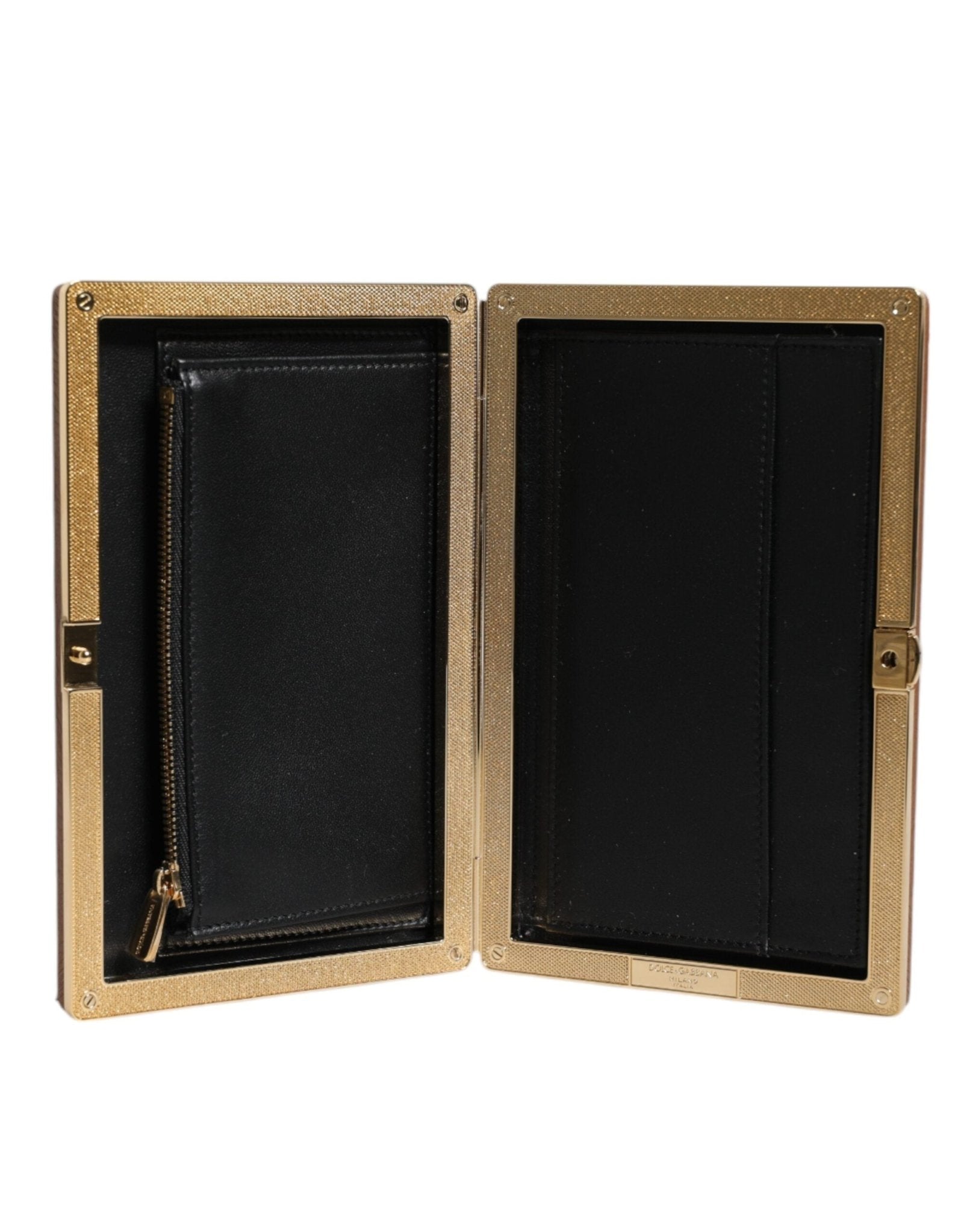 Dolce & Gabbana Brown Leather Clutch Evening Crossbody Bag - RIMODA