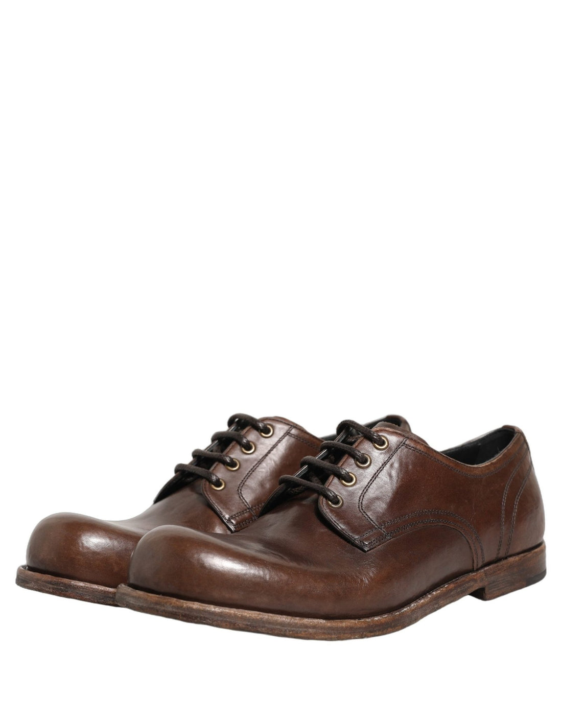 Dolce & Gabbana Brown Leather Derby Dress Men Formal Shoes - RIMODA