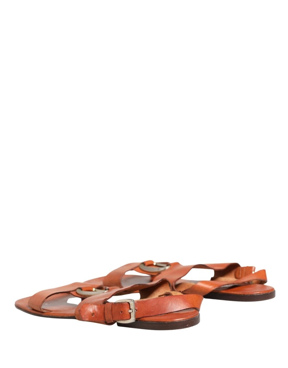 Dolce & Gabbana Brown Leather Flat Sandals Shoes - RIMODA