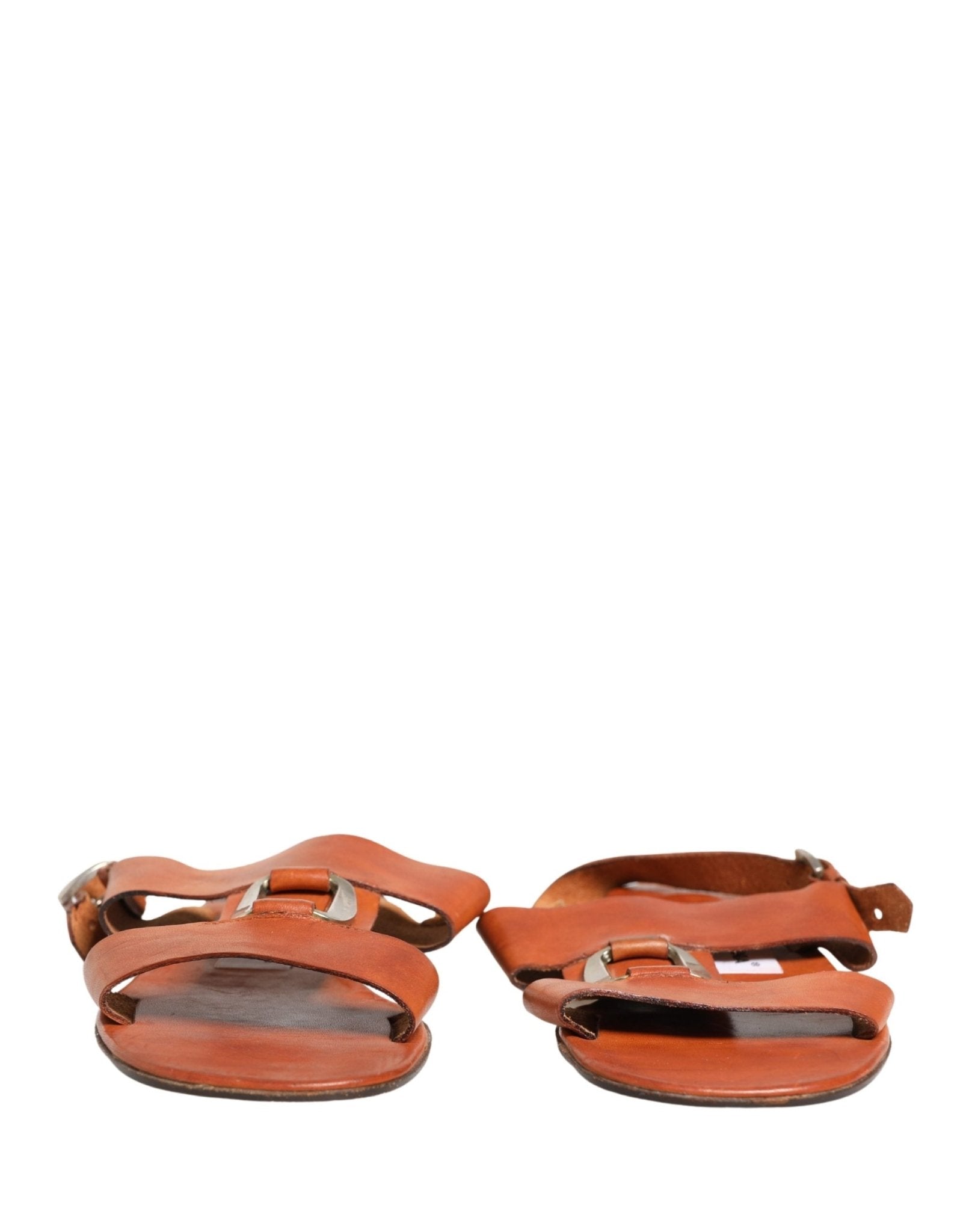 Dolce & Gabbana Brown Leather Flat Sandals Shoes - RIMODA