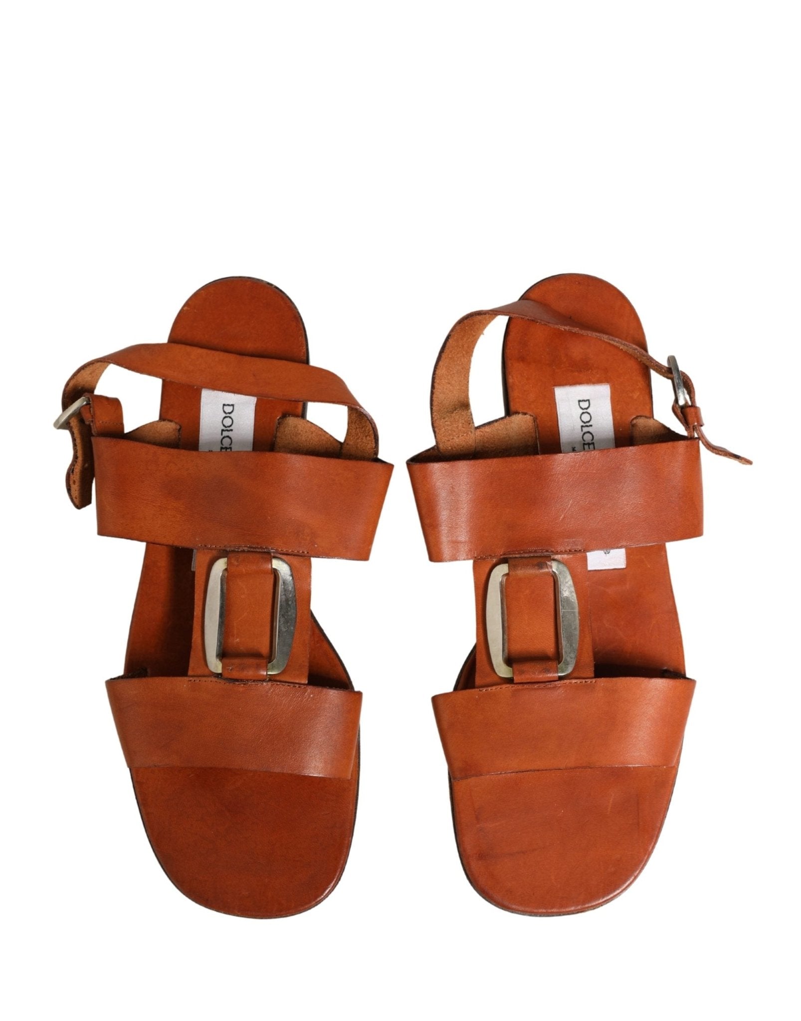 Dolce & Gabbana Brown Leather Flat Sandals Shoes - RIMODA