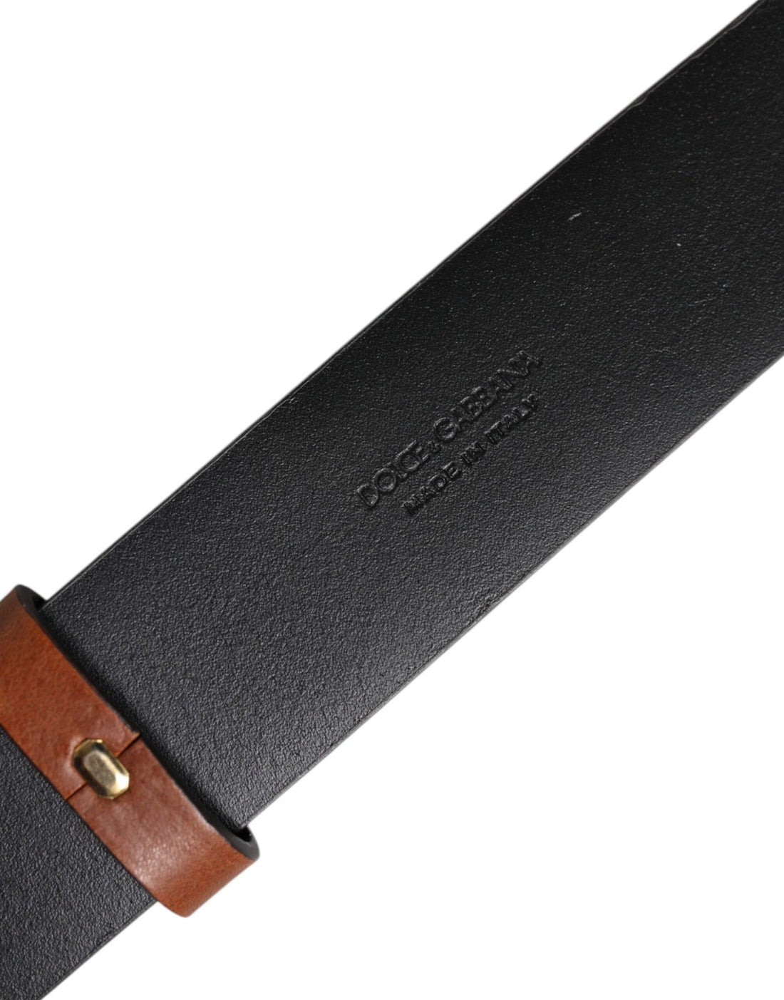 Dolce & Gabbana Brown Leather Gold Crystal Buckle Belt - RIMODA