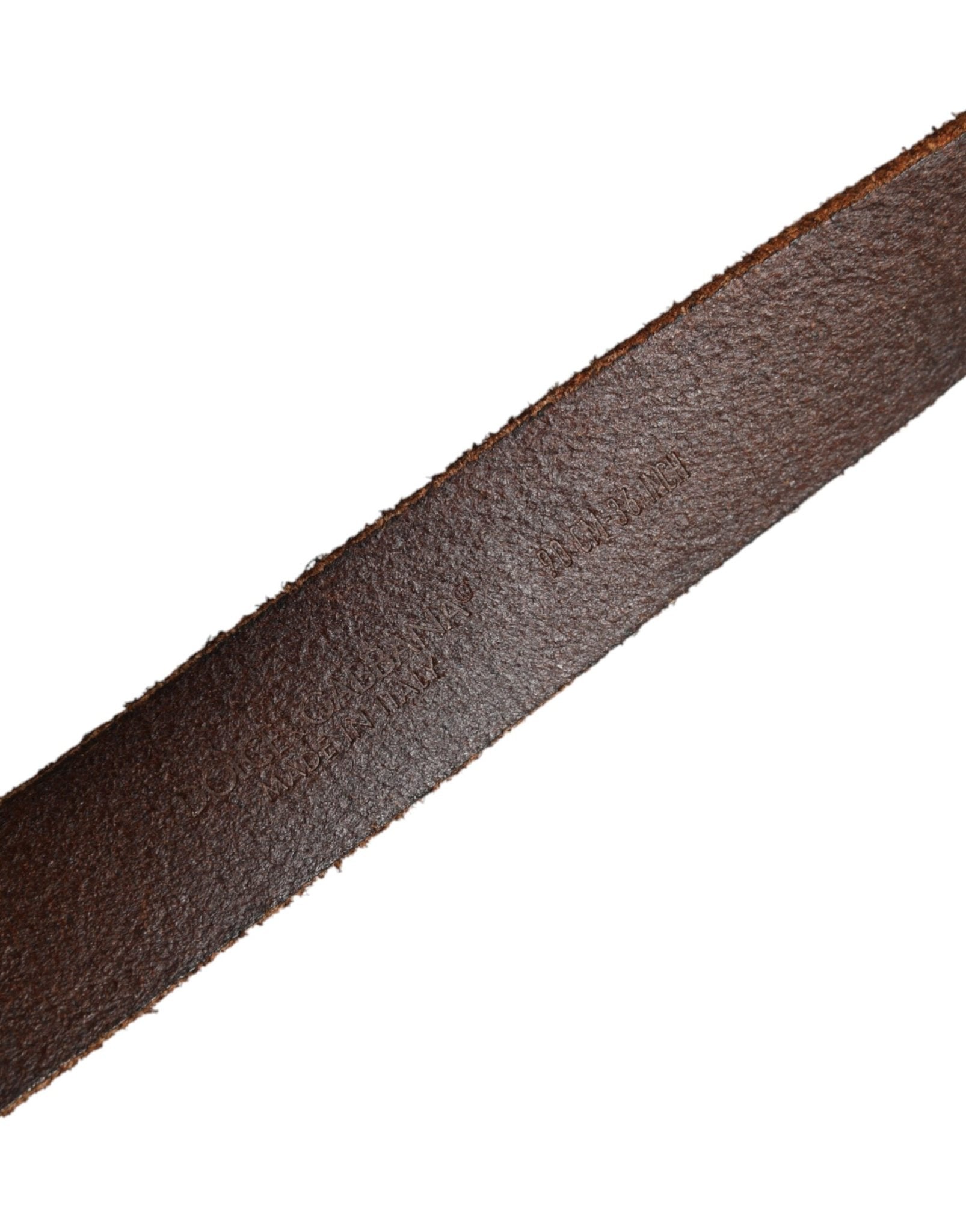 Dolce & Gabbana Brown Leather Gold Tone Metal Buckle Belt - RIMODA