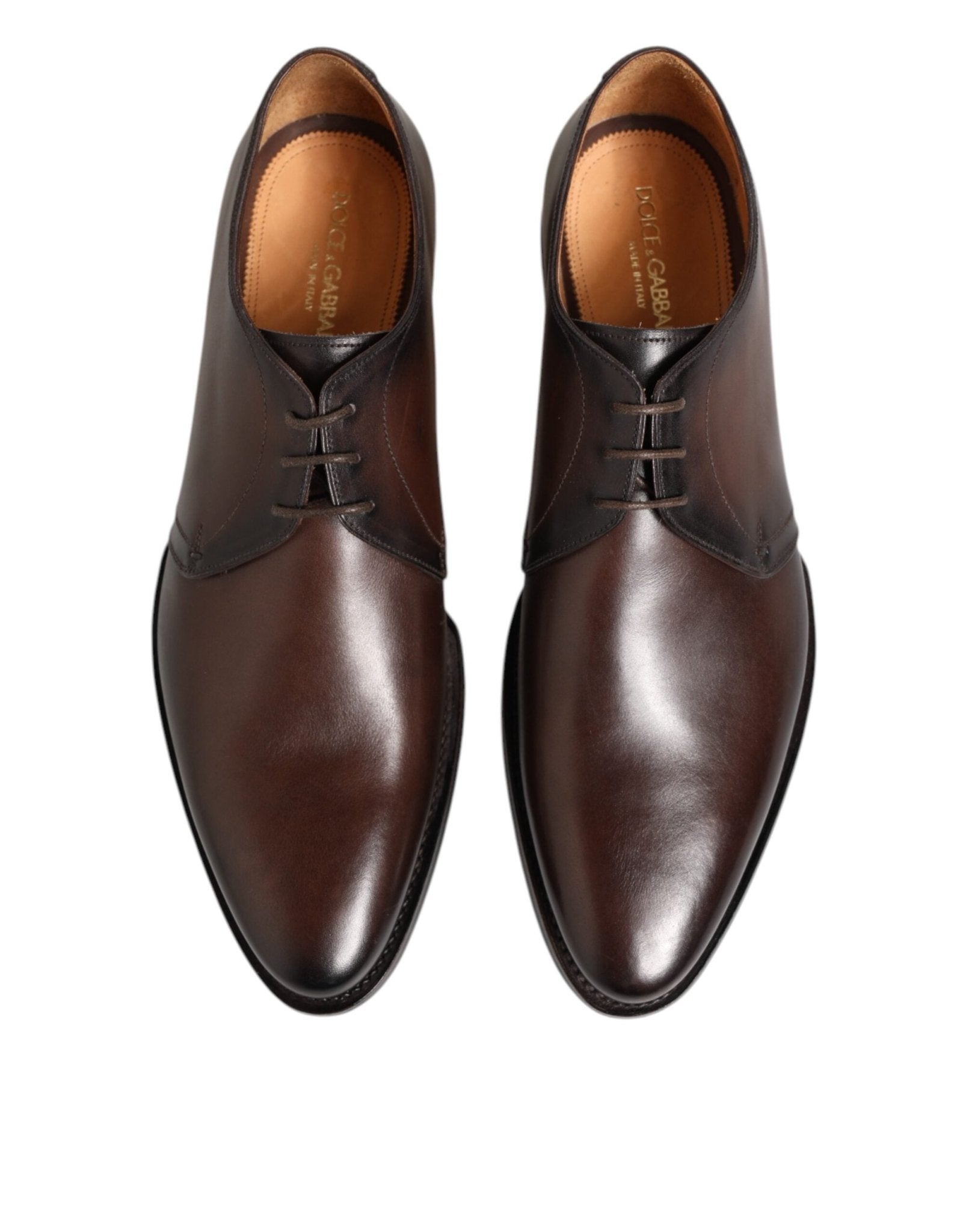Dolce & Gabbana Brown Leather Lace Up Dress Men Derby Shoes - RIMODA