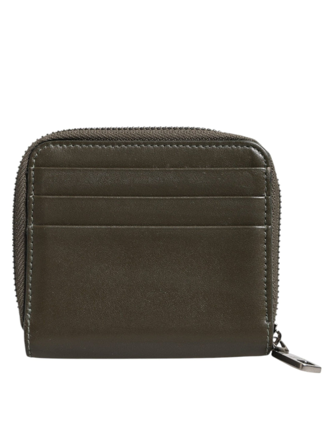 Dolce & Gabbana Brown Leather Logo Plaque Card Holder Coin Purse Wallet - RIMODA
