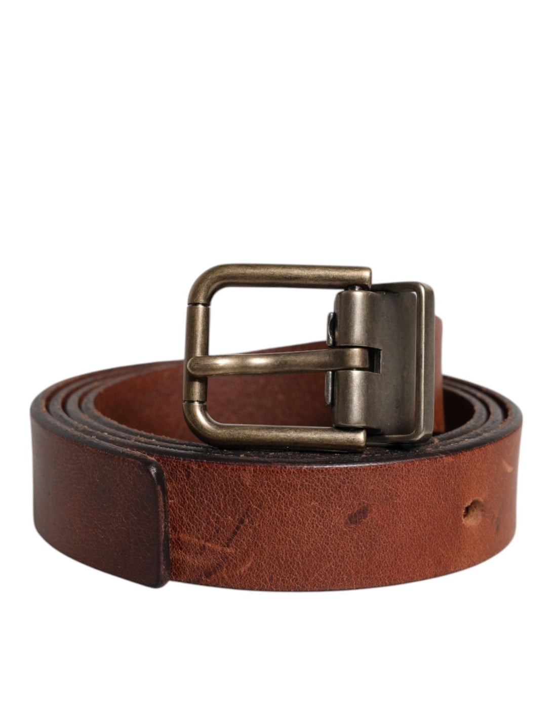 Dolce & Gabbana Brown Leather Metal Buckle Classic Belt - RIMODA