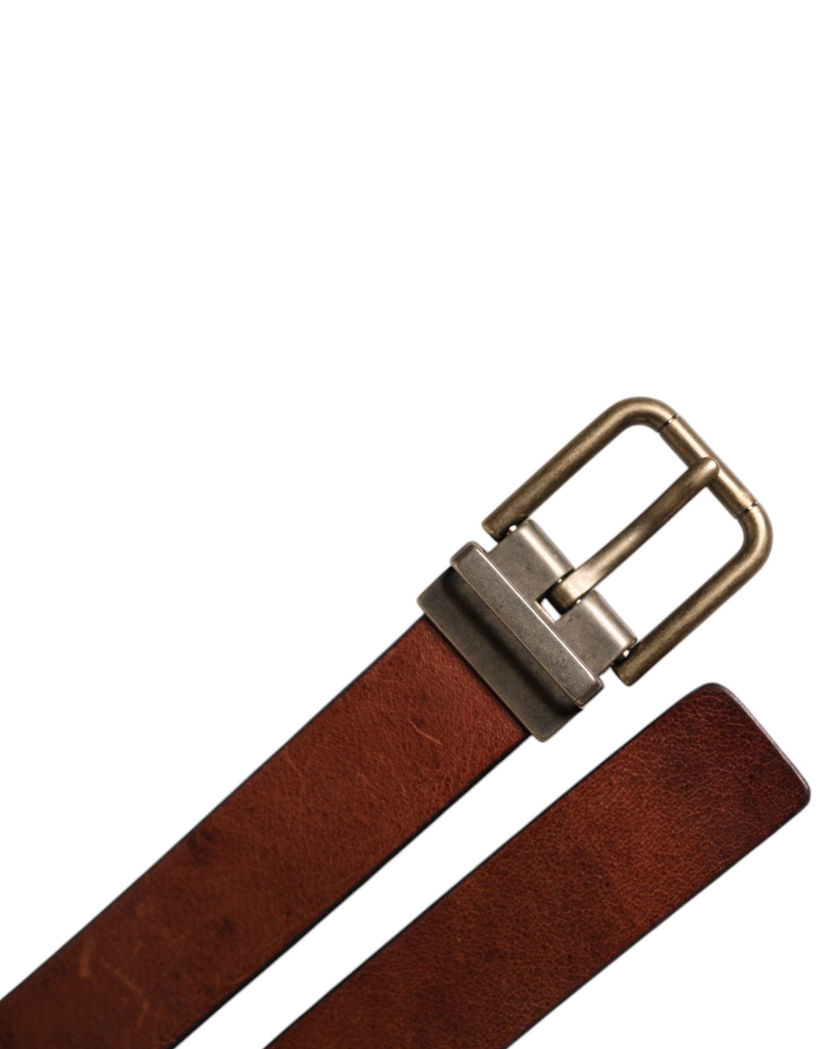 Dolce & Gabbana Brown Leather Metal Buckle Classic Belt - RIMODA