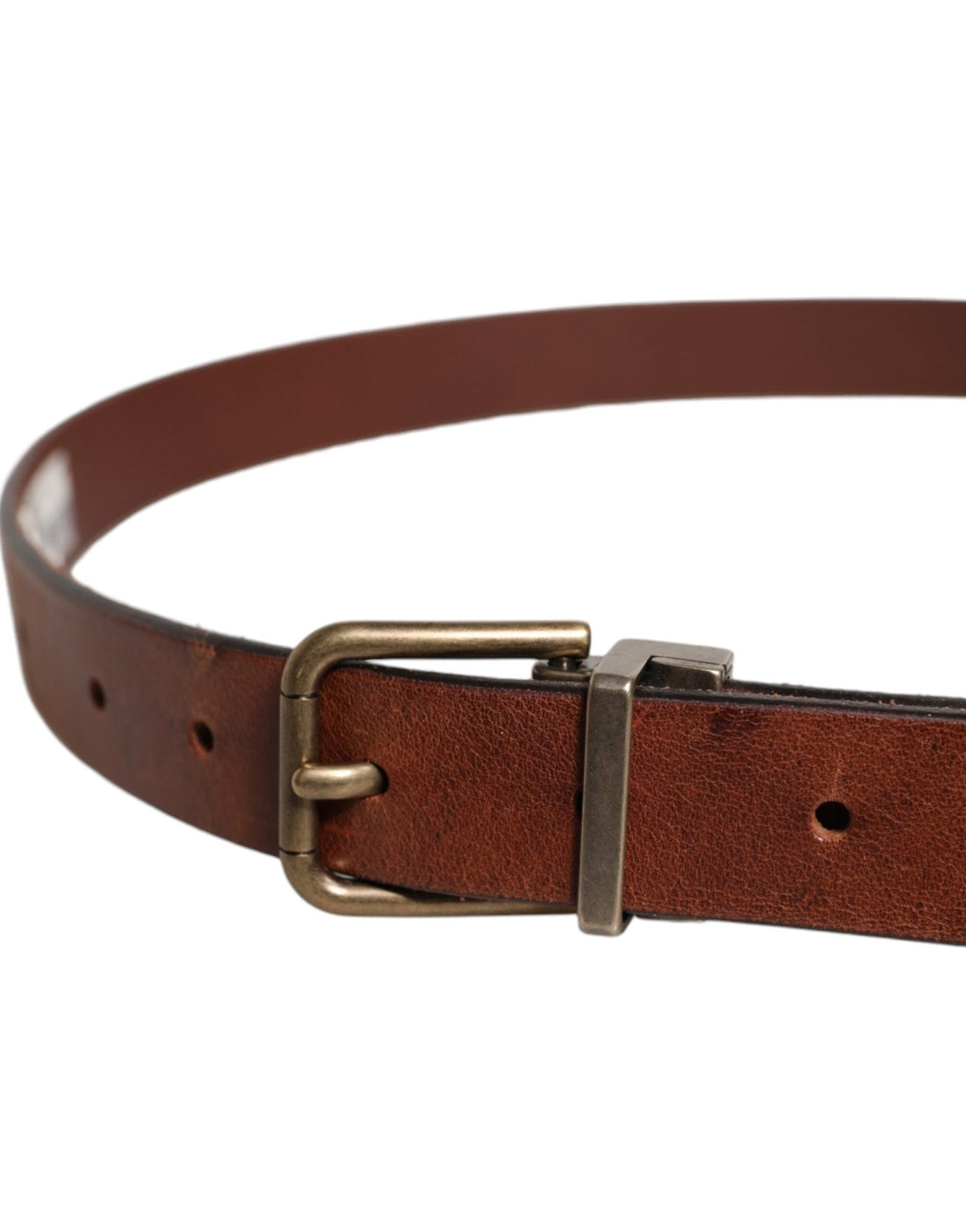 Dolce & Gabbana Brown Leather Metal Buckle Classic Belt - RIMODA