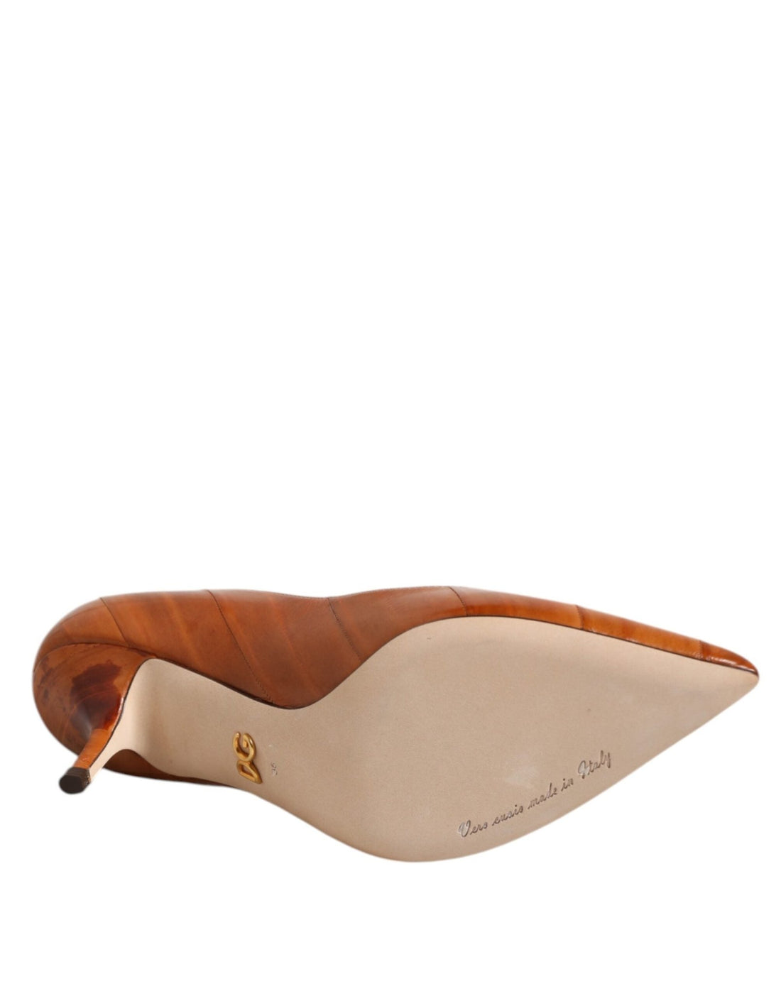 Dolce & Gabbana Brown Leather Stiletto Heel Pumps Shoes - RIMODA