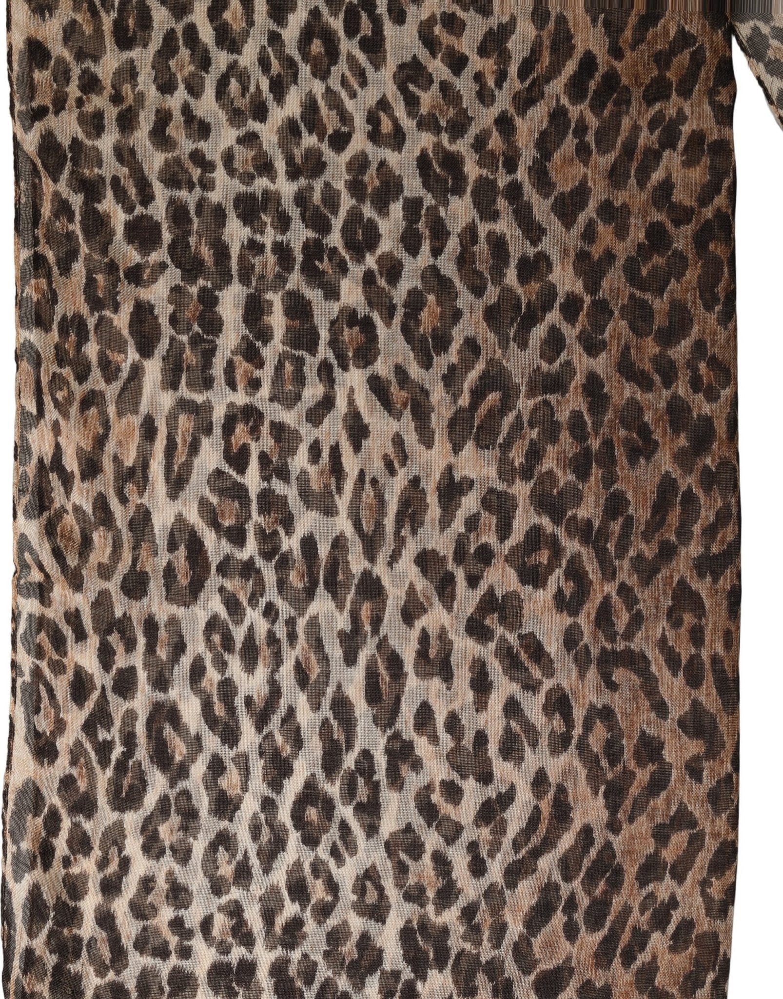 Dolce & Gabbana Brown Leopard Cashmere Shawl Stole Scarf - RIMODA