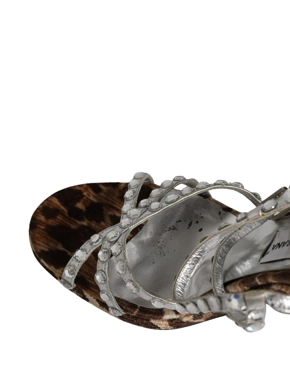 Dolce & Gabbana Brown Leopard Rhinestone StilettoSandals Shoes - RIMODA