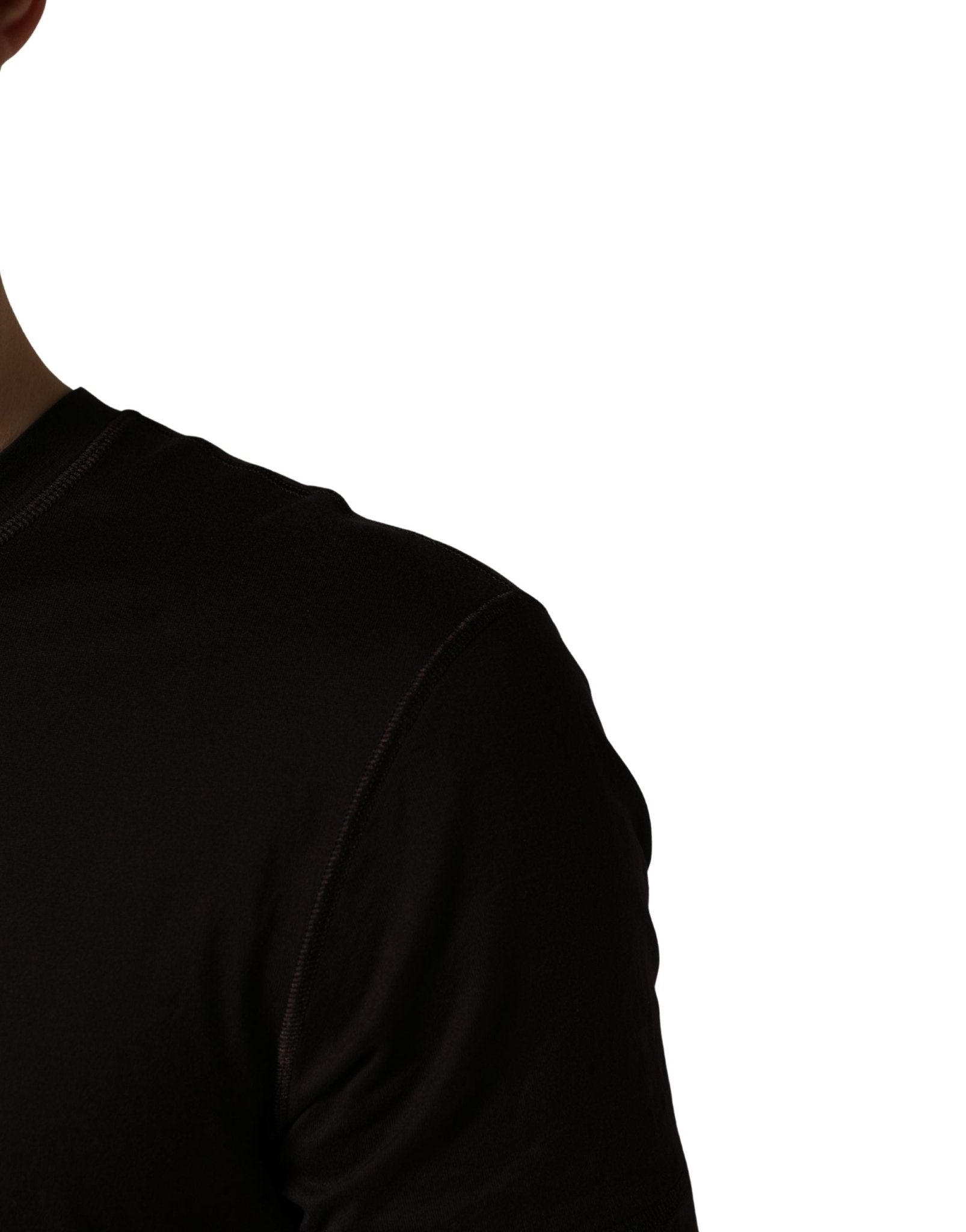 Dolce & Gabbana Brown Logo Embroidered Men Crew Neck T-shirt - RIMODA
