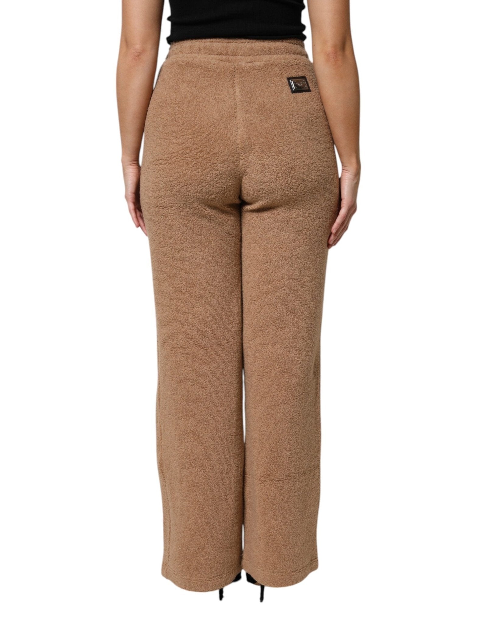 Dolce & Gabbana Brown Logo Plaque Sweatpants Straight Pants - RIMODA