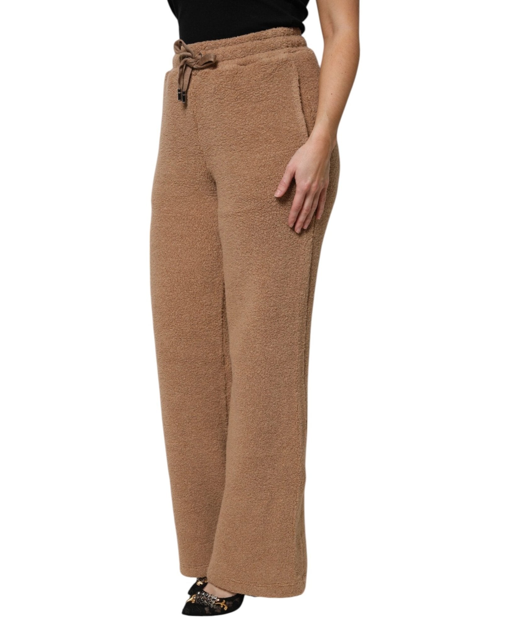 Dolce & Gabbana Brown Logo Plaque Sweatpants Straight Pants - RIMODA