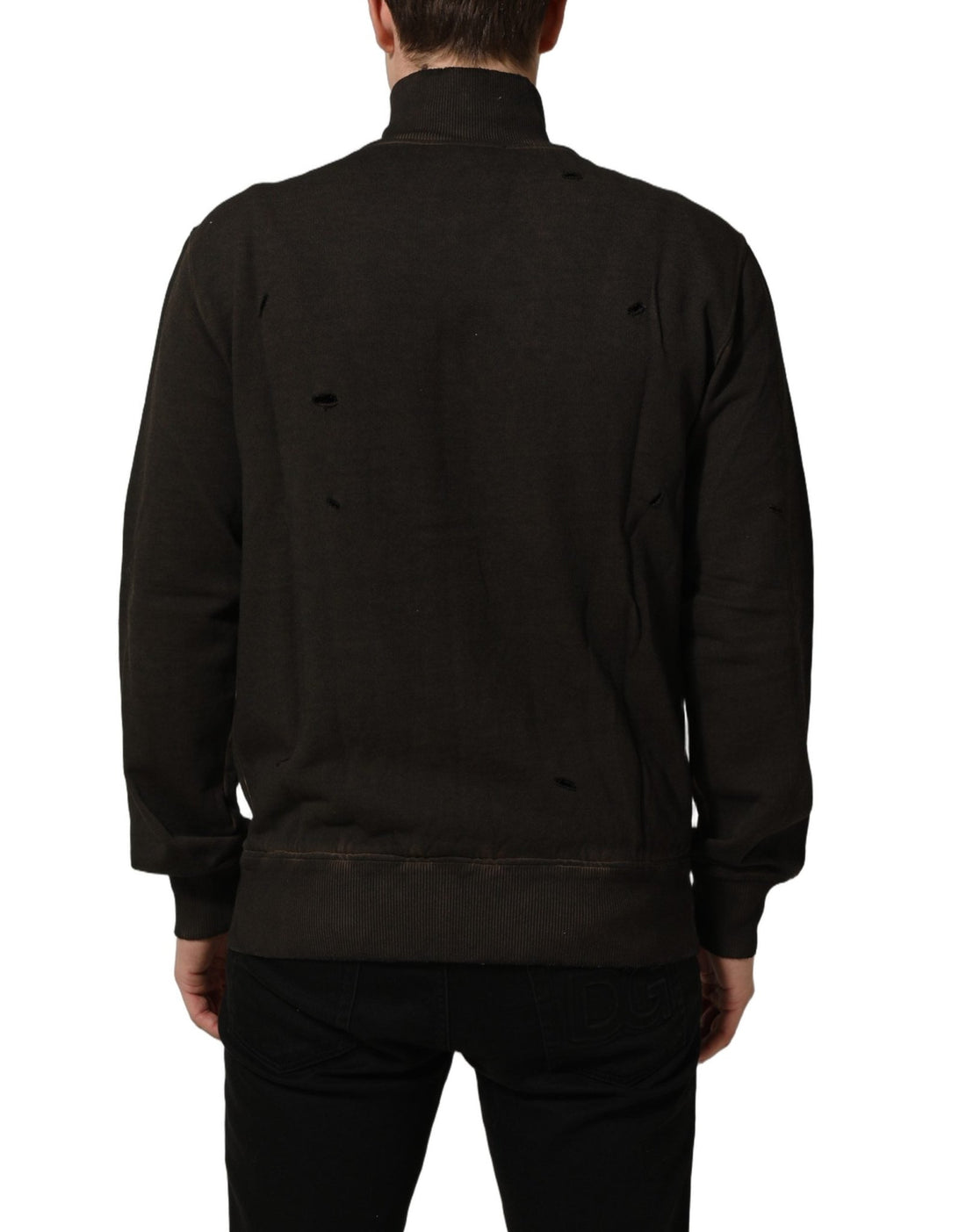 Dolce & Gabbana Brown Logo Print Full Zip Sweatshirt Sweater - RIMODA