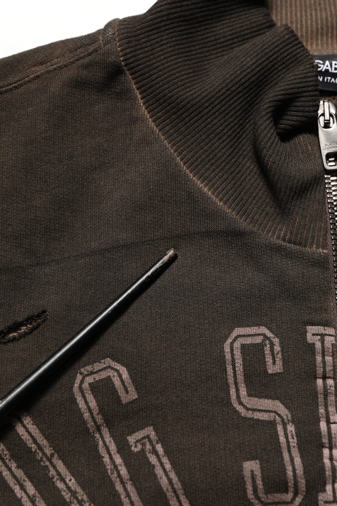Dolce & Gabbana Brown Logo Print Full Zip Sweatshirt Sweater - RIMODA