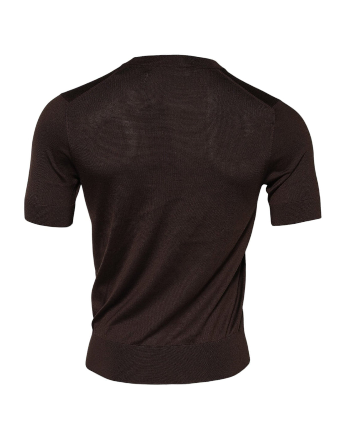 Dolce & Gabbana Brown Silk Crew Neck Short Sleeves T-shirt - RIMODA