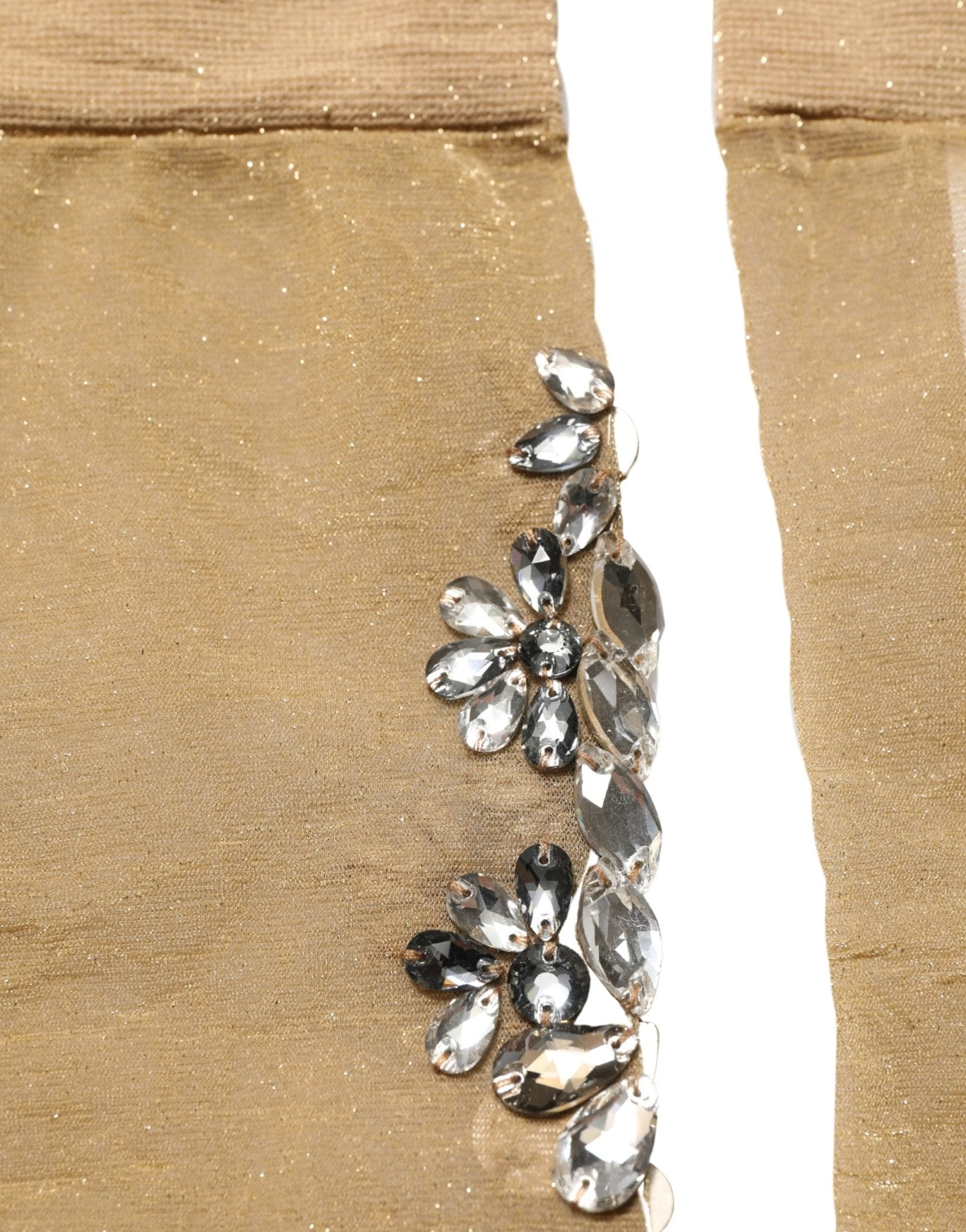 Dolce & Gabbana Brown Stretch Floral Clear Crystal Stockings Socks - RIMODA