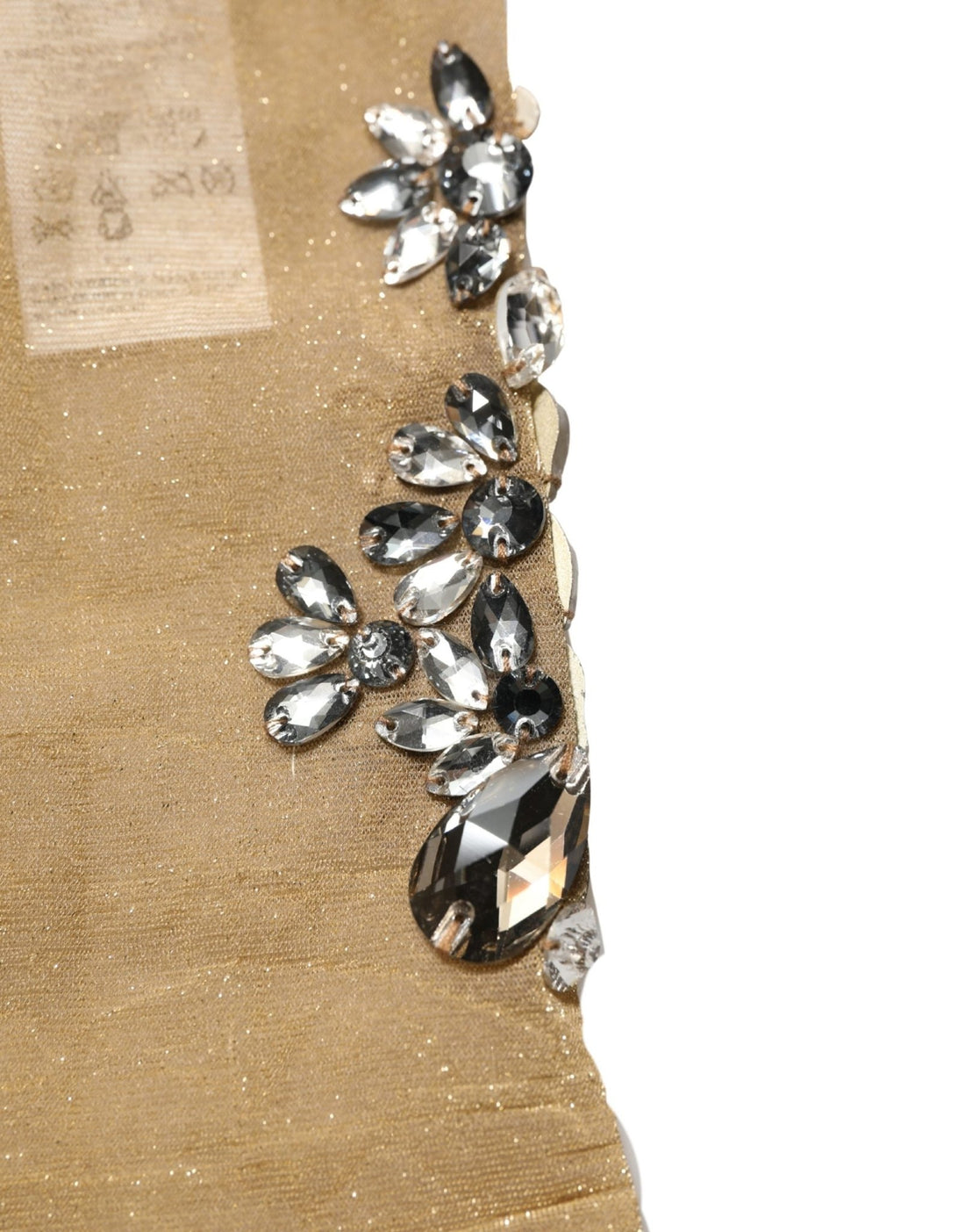 Dolce & Gabbana Brown Stretch Floral Clear Crystal Stockings Socks - RIMODA