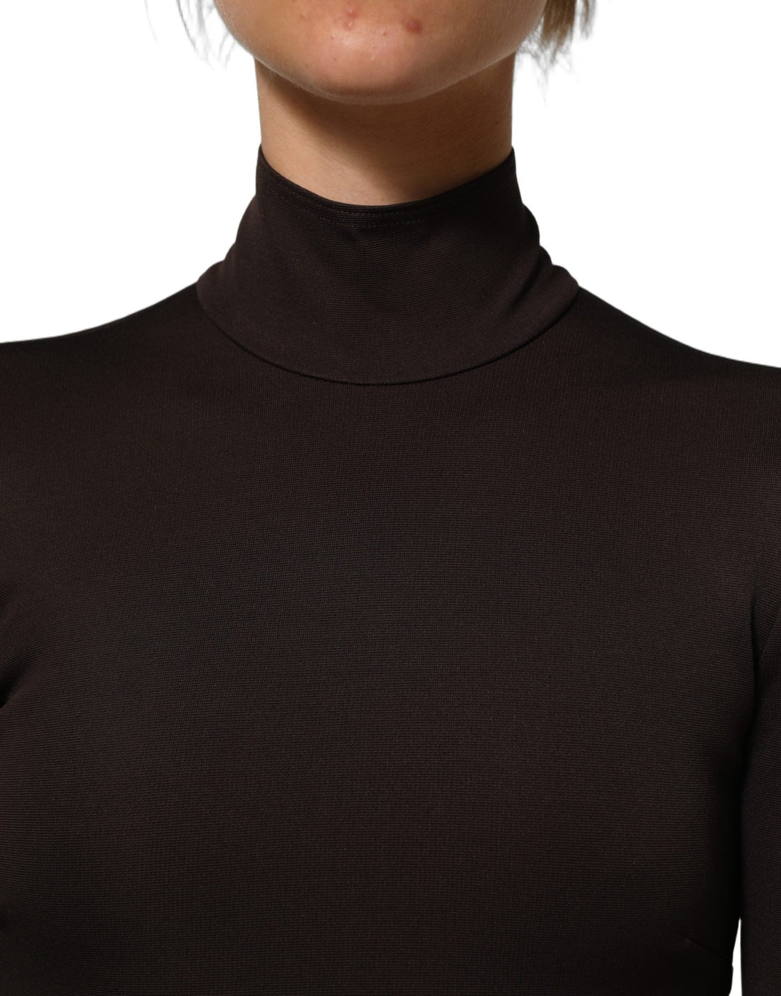 Dolce & Gabbana Brown Turtleneck Long Sleeves Blouse Top - RIMODA