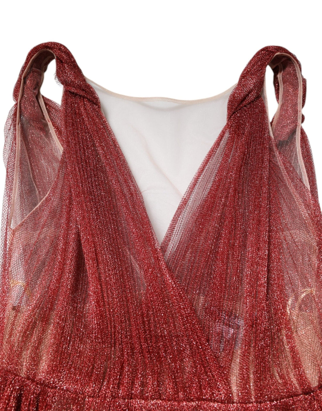 Dolce & Gabbana Burgundy Mesh Sleeveless Midi A-line Dress - RIMODA