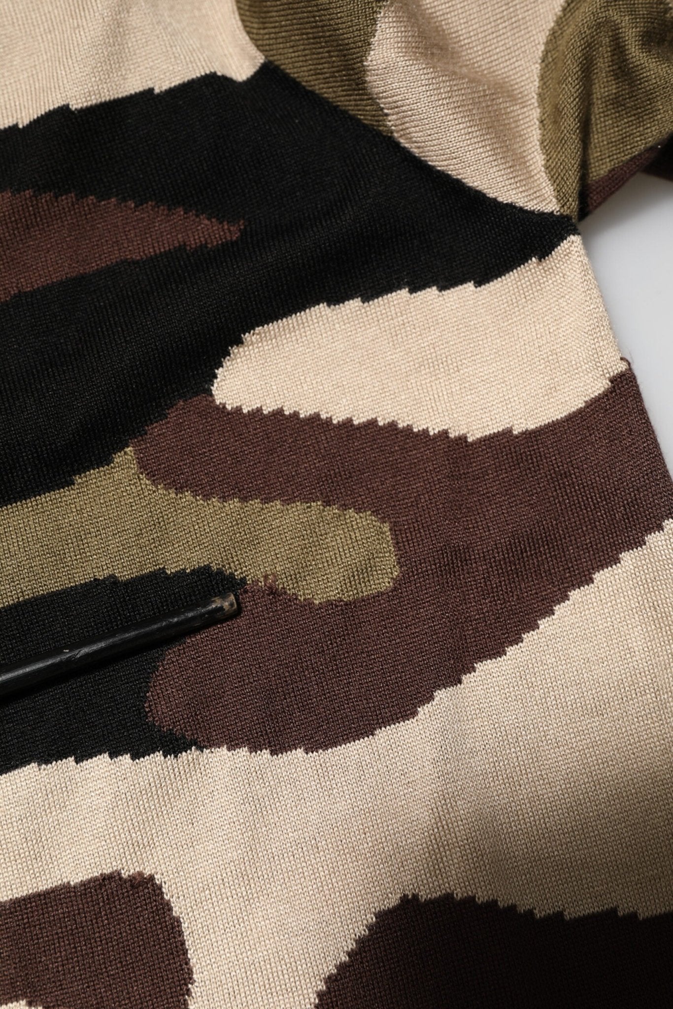 Dolce & Gabbana Camouflage Brown Silk Military Polo T-shirt - RIMODA