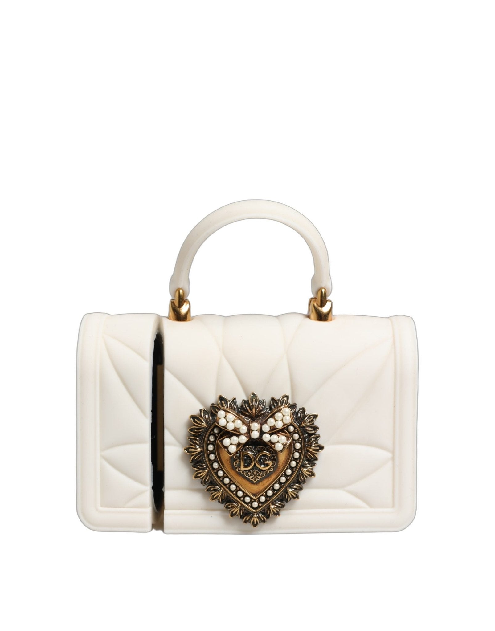 Dolce & Gabbana Case White Silicone Devotion Heart Cover Hand Bag Airpod - RIMODA