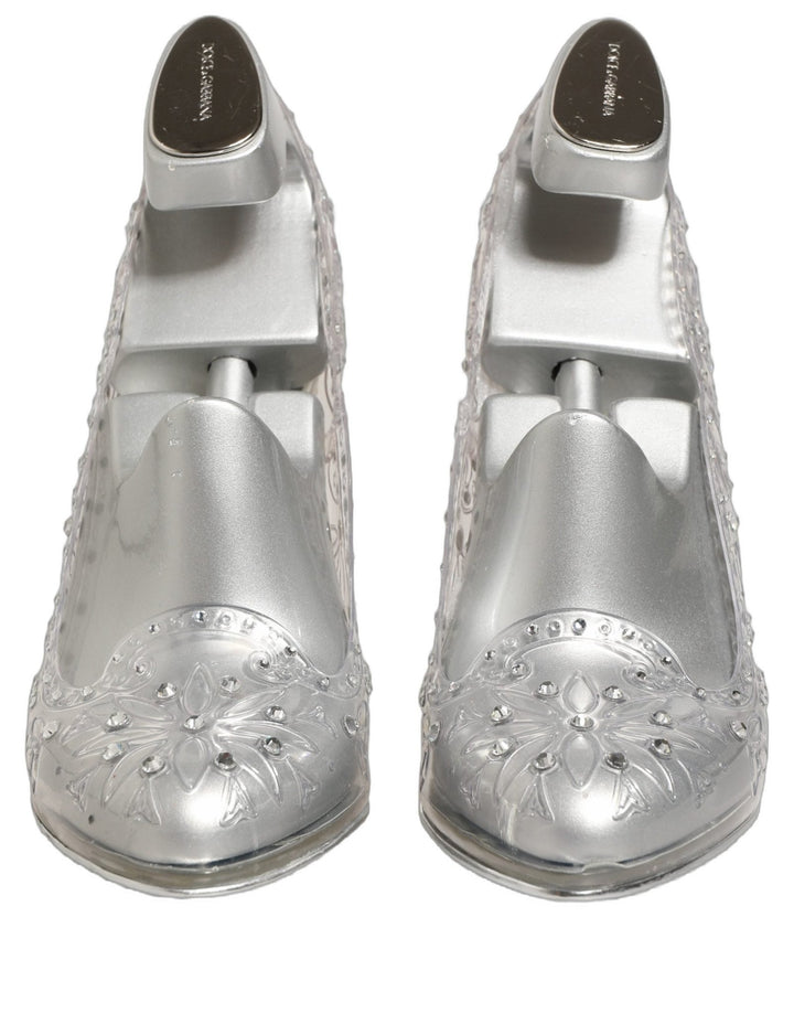 Dolce & Gabbana CINDERELLA Floral Crystal Heels Clear - RIMODA