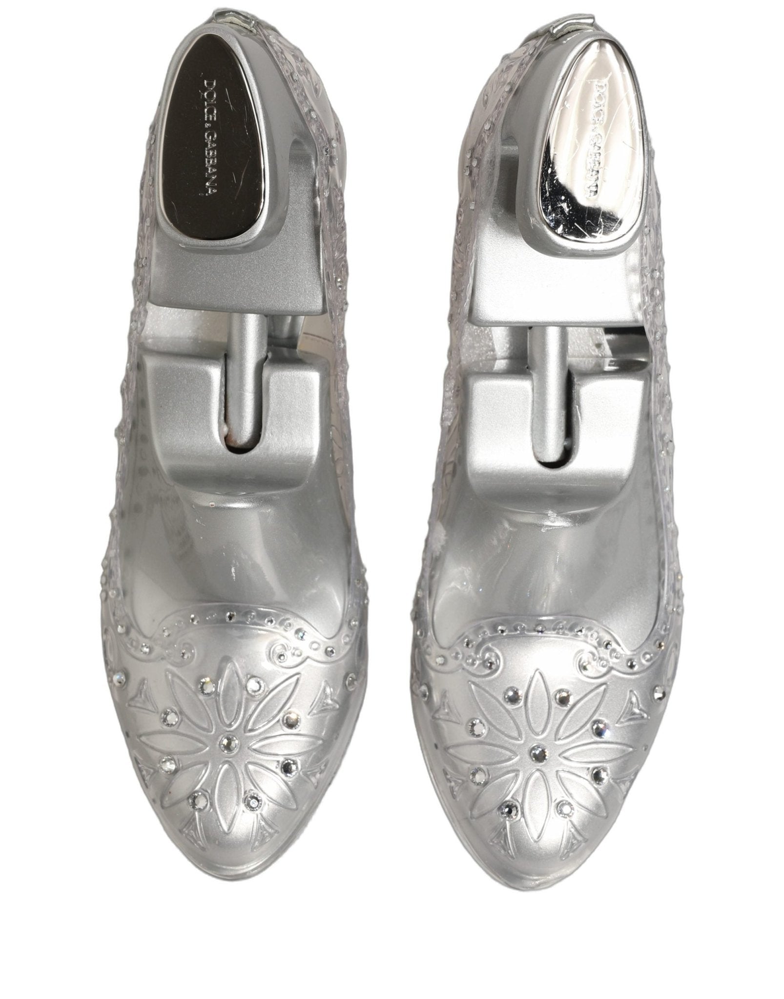 Dolce & Gabbana CINDERELLA Floral Crystal Heels Clear - RIMODA