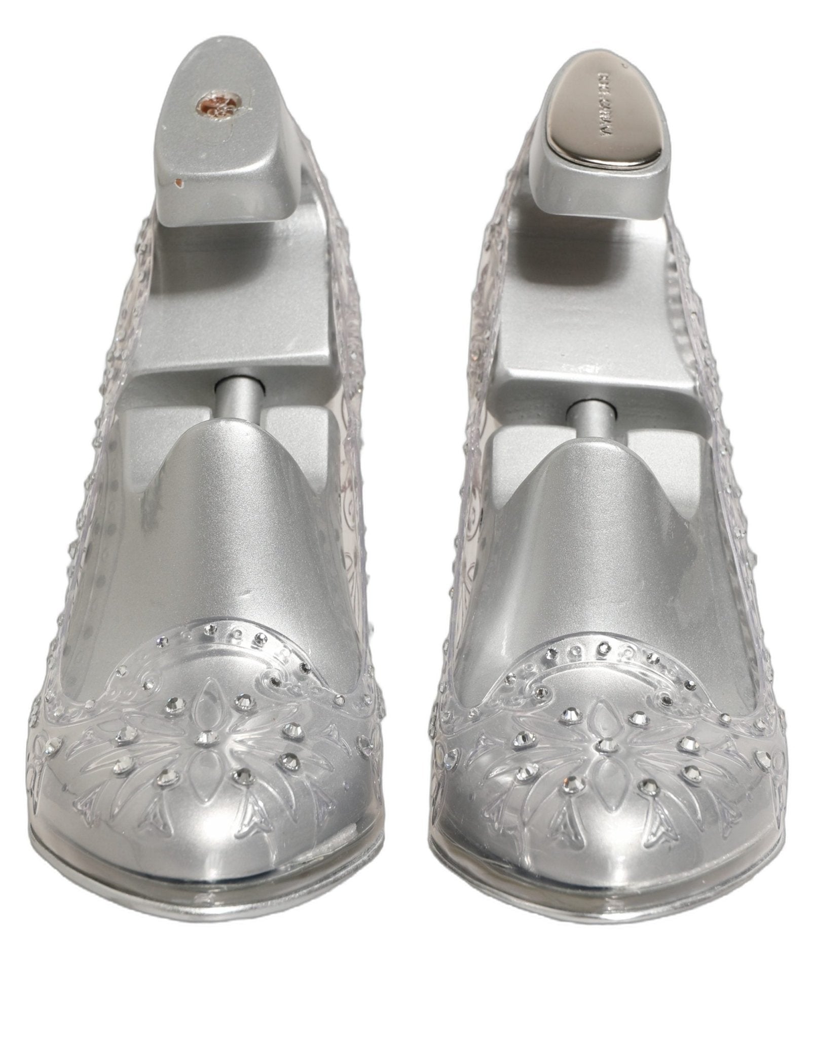 Dolce & Gabbana Clear CINDERELLA Floral Crystal Heels Shoes - RIMODA