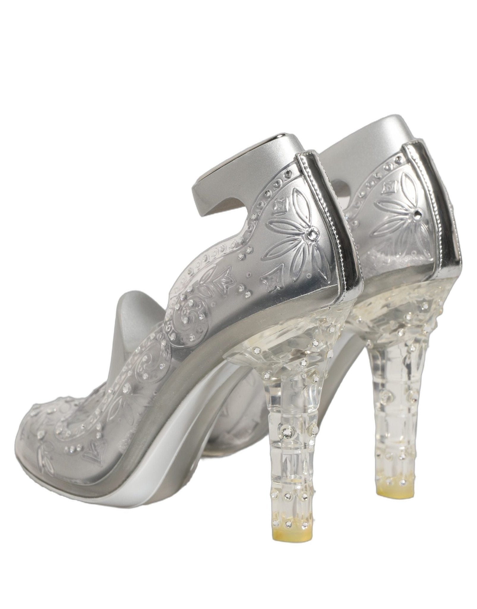 Dolce & Gabbana Clear CINDERELLA Floral Crystal Heels Shoes - RIMODA