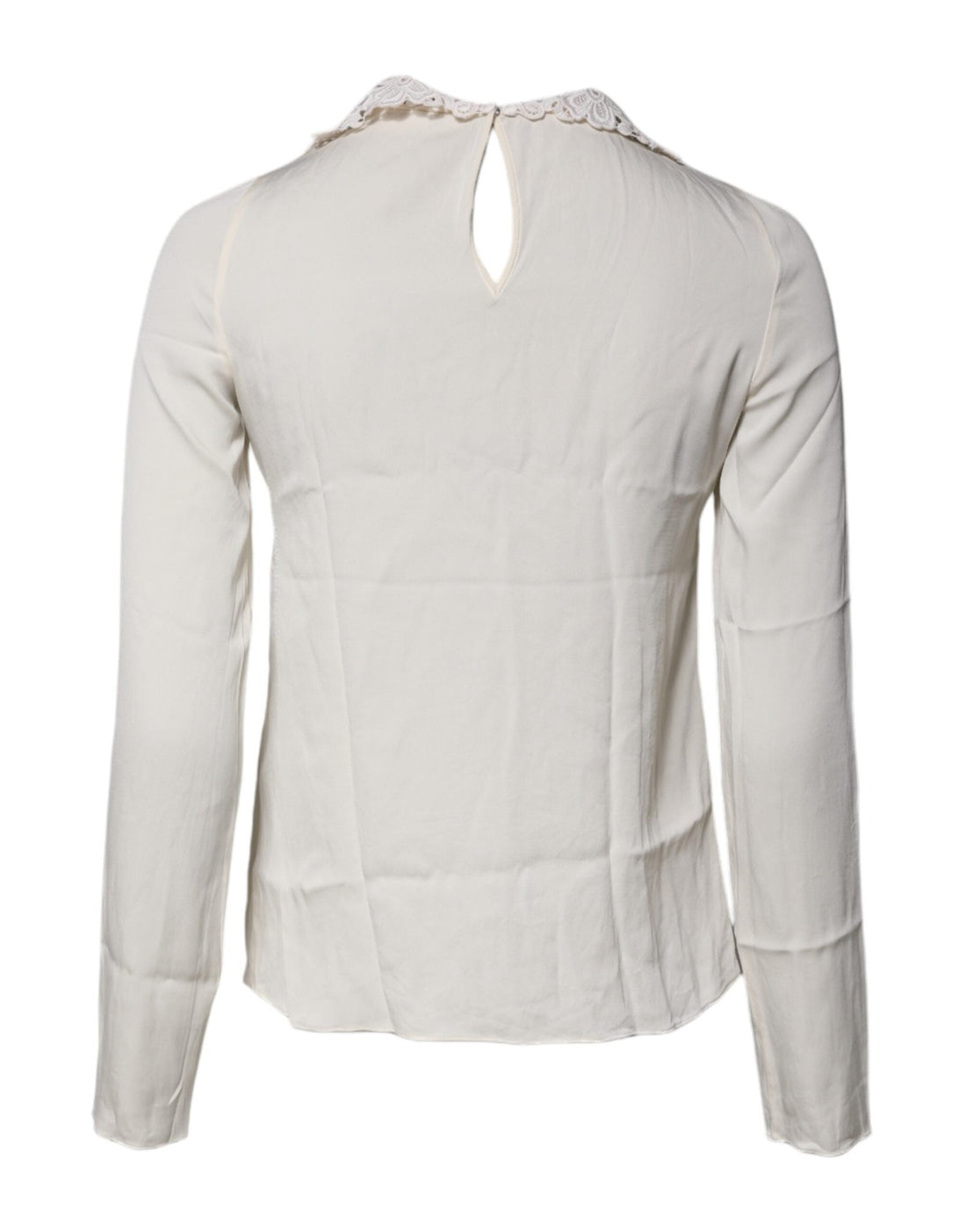 Dolce & Gabbana Cream Floral Lace Long Sleeves Blouse Top - RIMODA